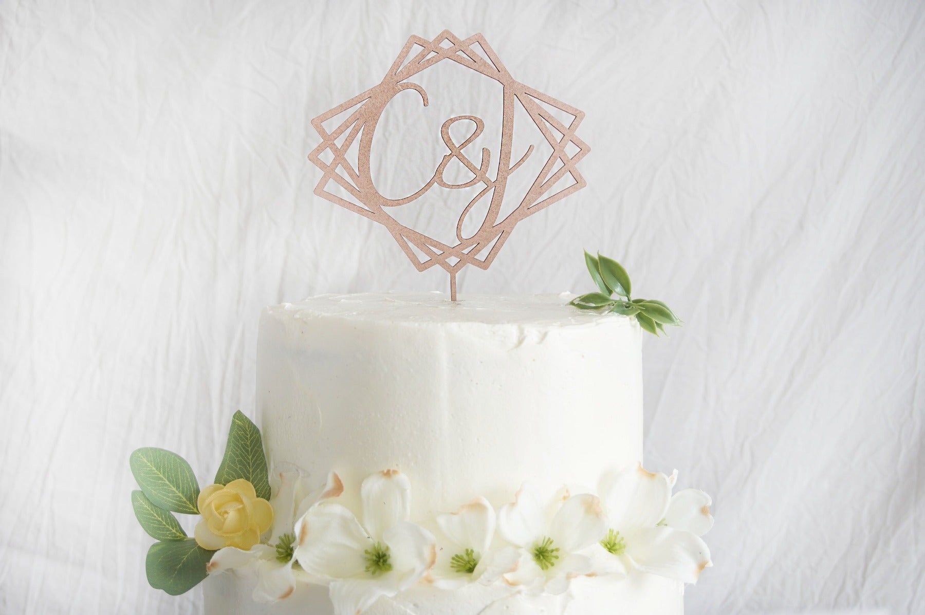 Geometric Wedding Cake Topper | Custom Cake Toppers Personalized | Made in Wood or Acrylic, Cake Toppers, designLEE Studio, designLEE Studio