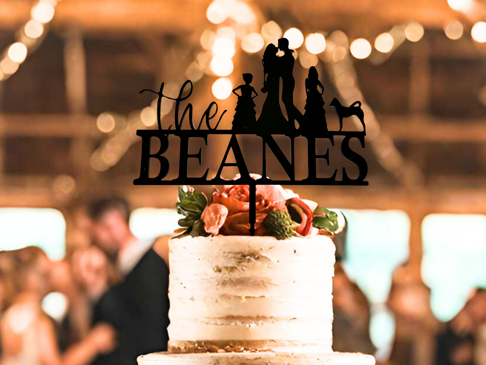 Custom Silhouette Couple Cake Topper | Personalized Bride & Groom Wedding Cake Topper