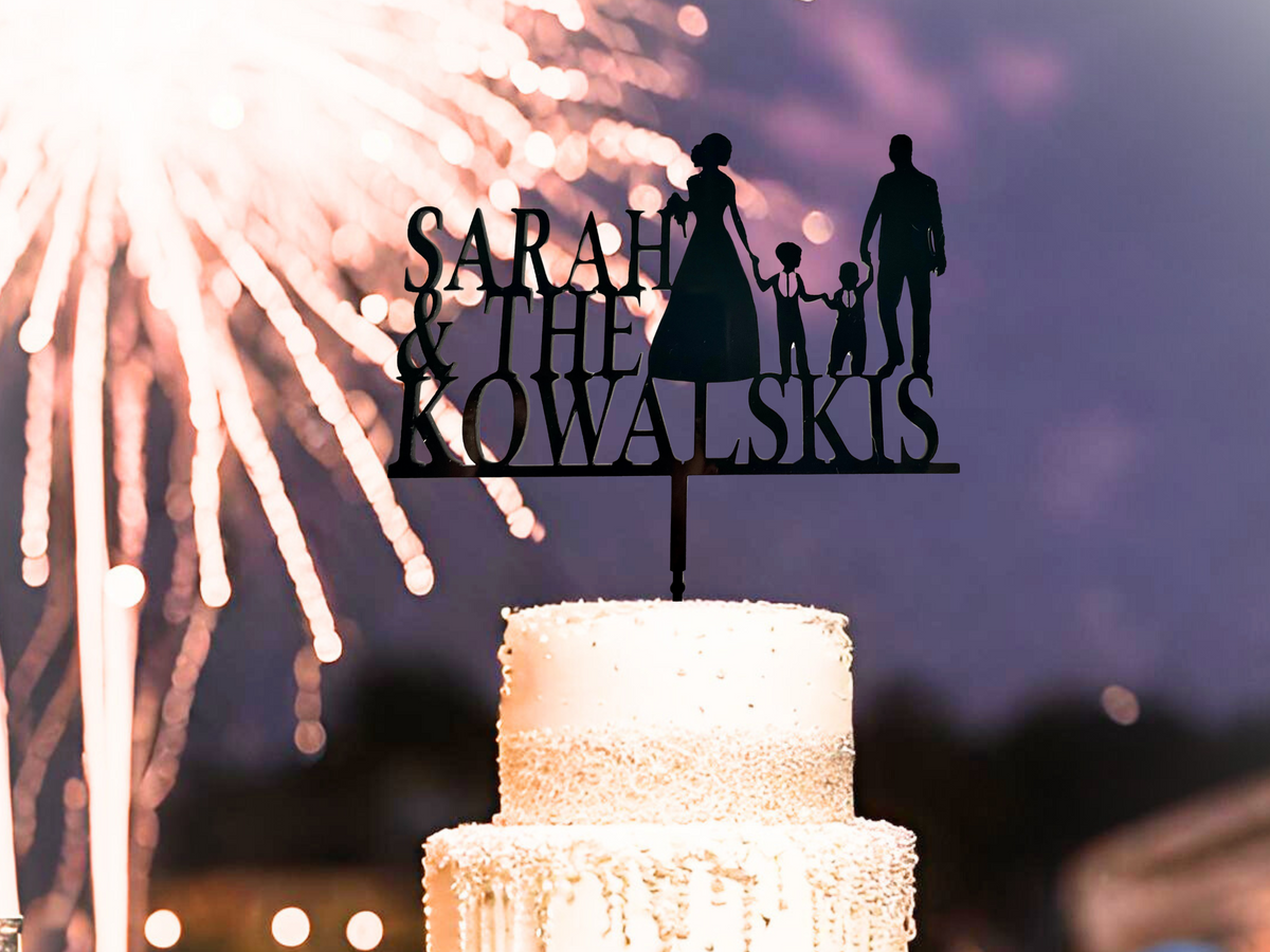 Personalized Wedding Couple Cake Topper | Custom Silhouette Cake Topper