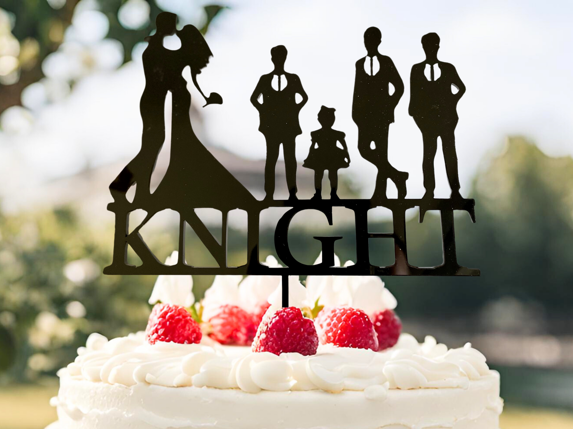 Personalized Wedding Couple Cake Topper | Custom Silhouette Cake Topper