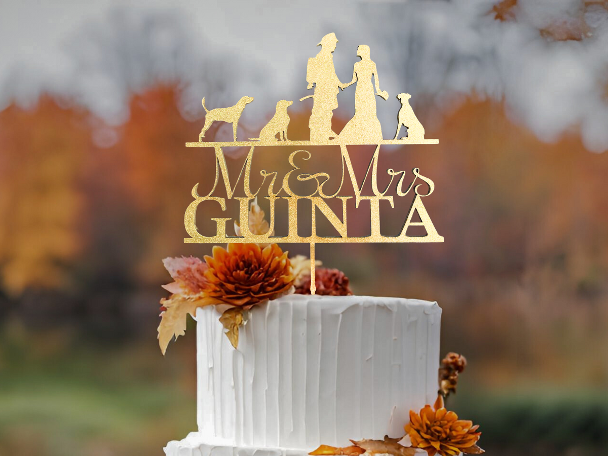 Personalized Wedding Couple Cake Topper | Custom Silhouette Cake Topper