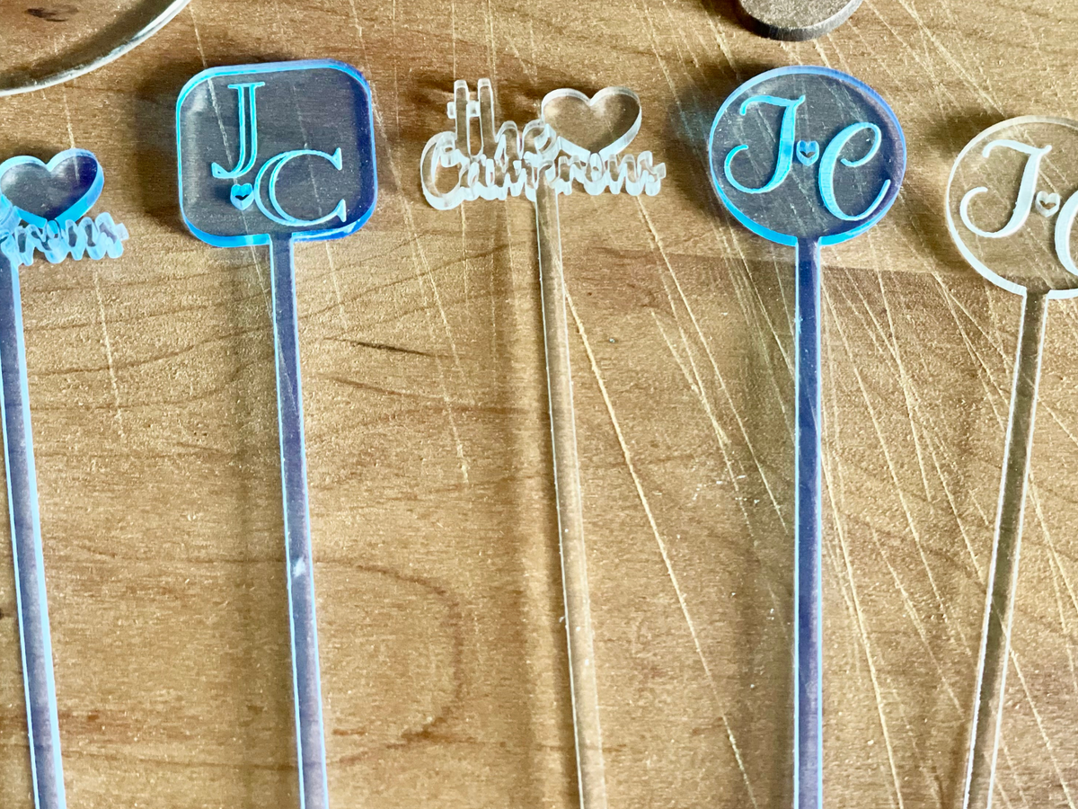 Custom Birthday Drink Stirrers Personalized Logo Drink Stir Sticks Wedding Swizzle Stick Cocktail Stirrer Drink Topper Birthday Decor Gift