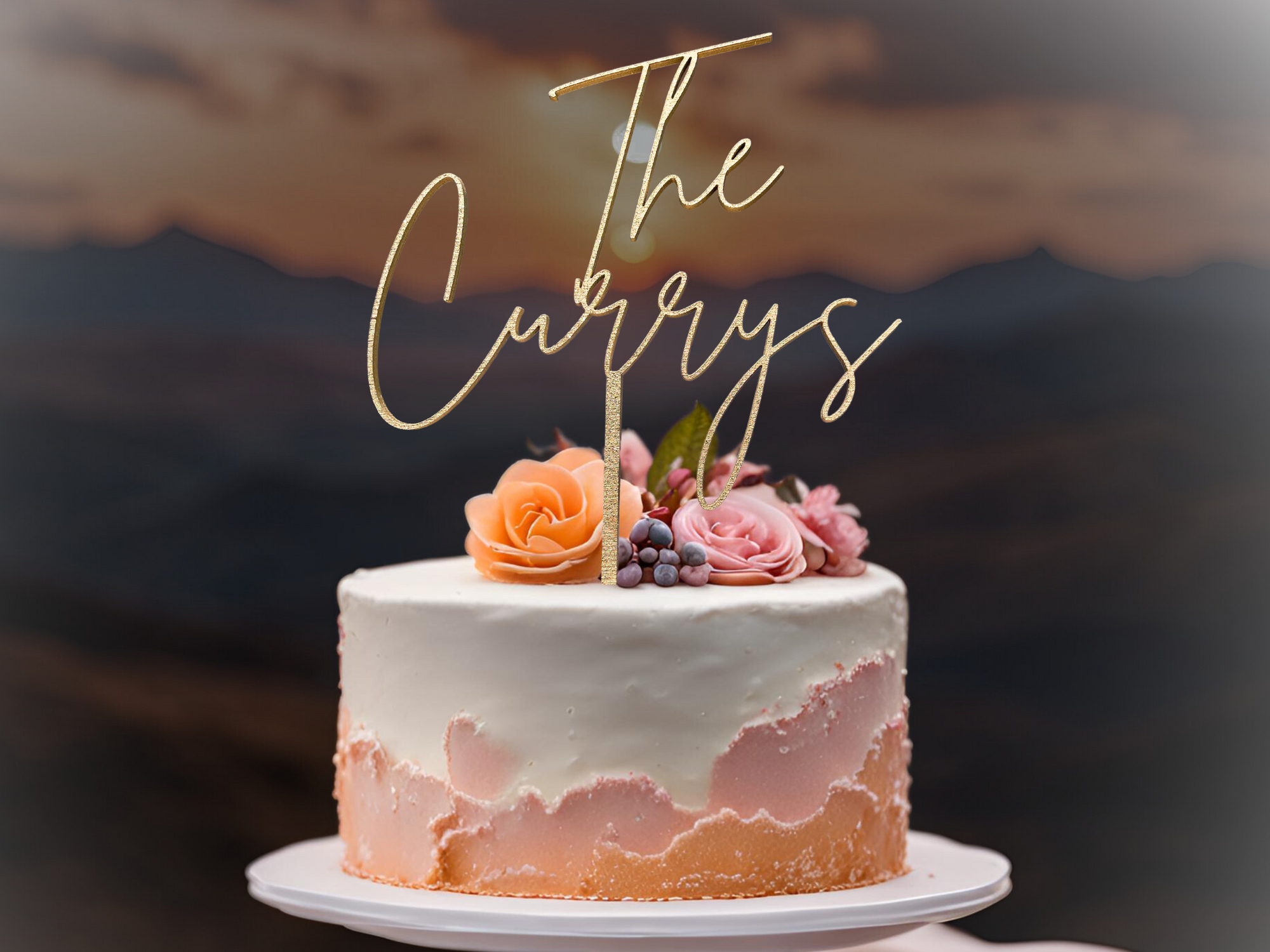 Custom Rustic Wedding Cake Topper | Wood Wedding Cake Topper | Personalized Cake Topper