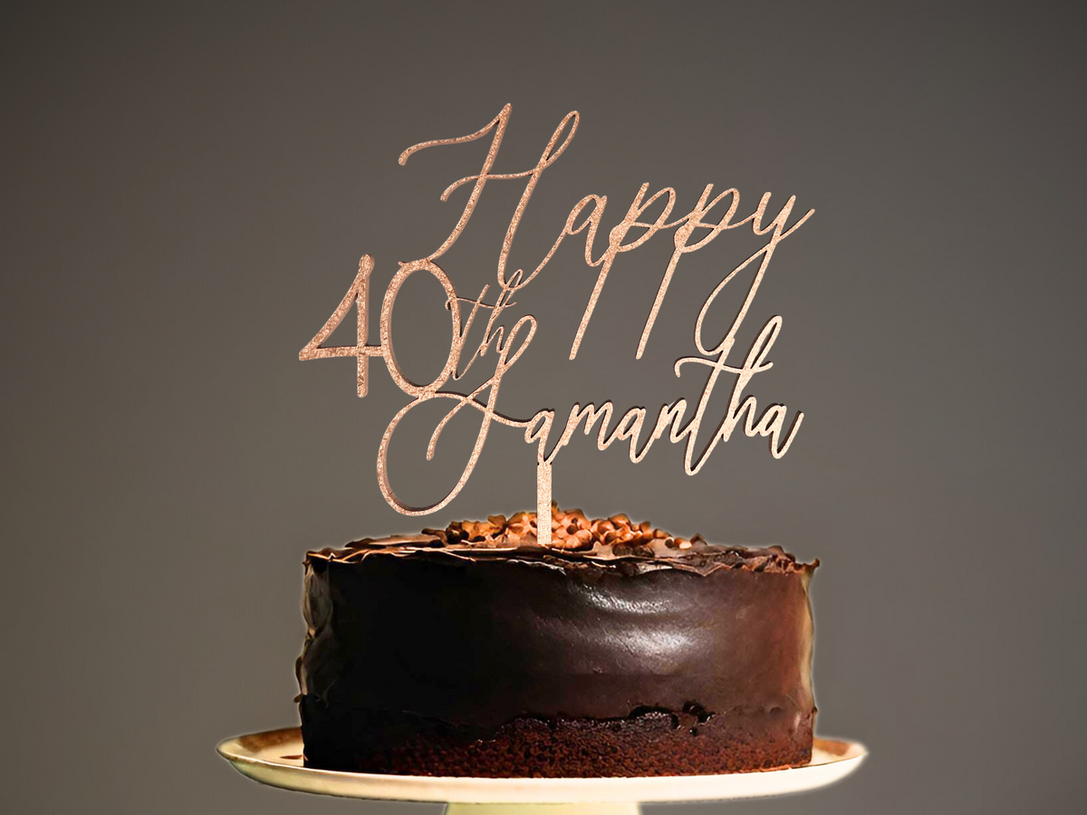 Custom Birthday Cake Topper Personalized Birthday Gift Cake Topper for Any Age