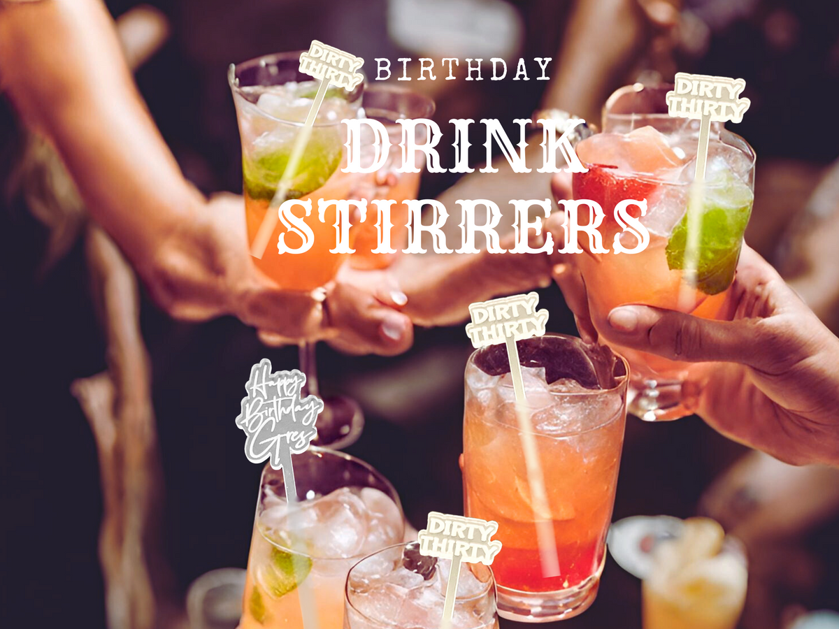 Personalized Drink Stirrer for Wedding Custom Drink Stir Sticks Birthday Party Swizzle Stick Cocktail Stirrer Logo Drink Topper Wedding Gift