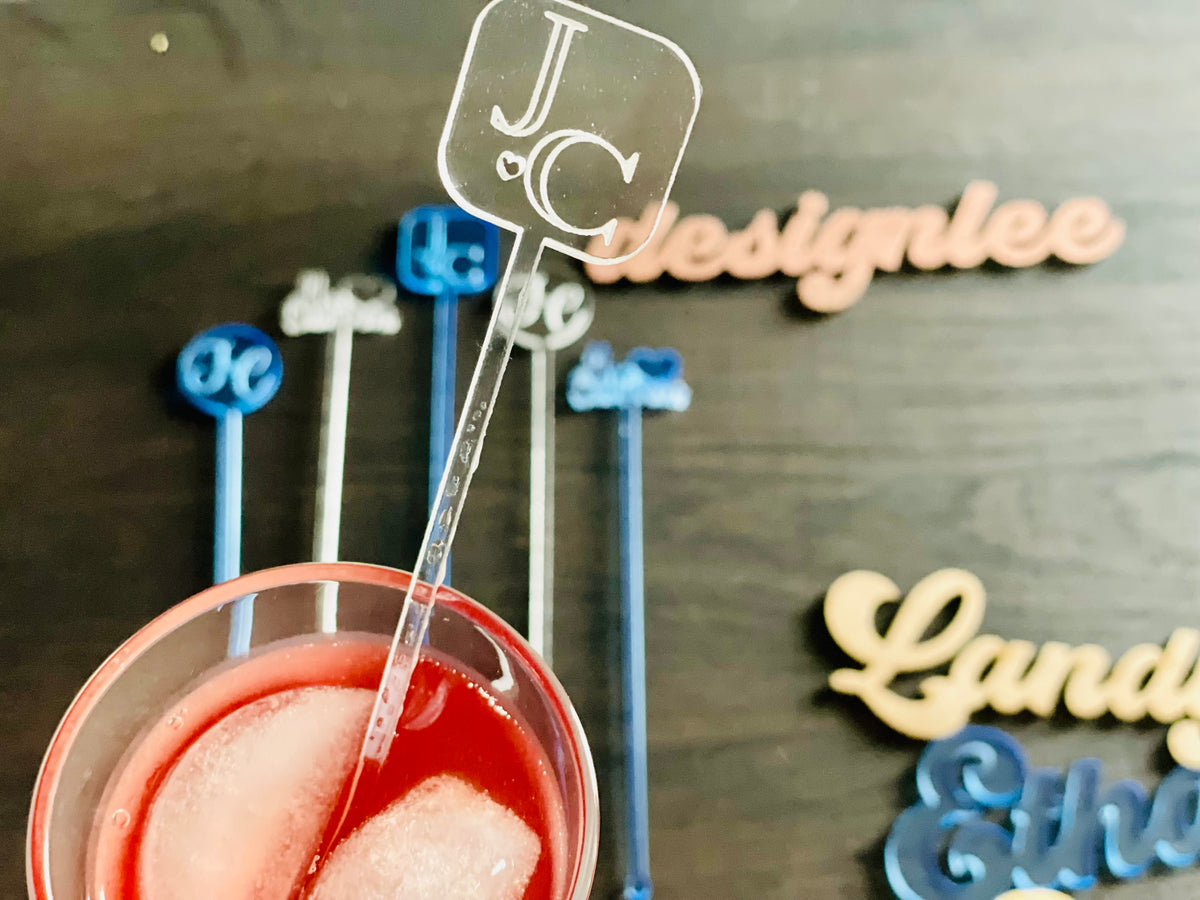 Personalized Drink Stirrer for Wedding Custom Drink Stir Sticks Birthday Party Swizzle Stick Cocktail Stirrer Logo Drink Topper Wedding Gift