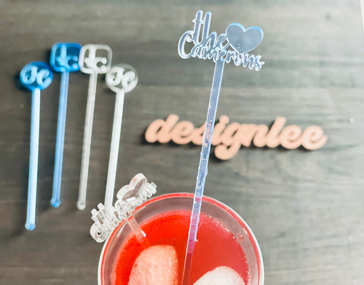 Personalized Drink Stirrer for Wedding Custom Drink Stir Sticks Birthday Party Swizzle Stick Cocktail Stirrer Logo Drink Topper Wedding Gift