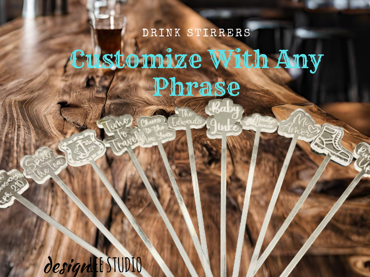 Personalized Drink Stirrer for Wedding Custom Drink Stir Sticks Birthday Party Swizzle Stick Cocktail Stirrer Logo Drink Topper Wedding Gift