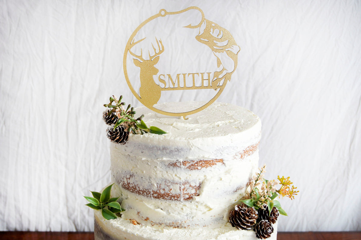 Rustic Goose Cake Topper for Wedding Personalized Wedding Deer Antler Cake Topper Wood Cake Topper Hunters Cake Topper Grooms Cake Topper