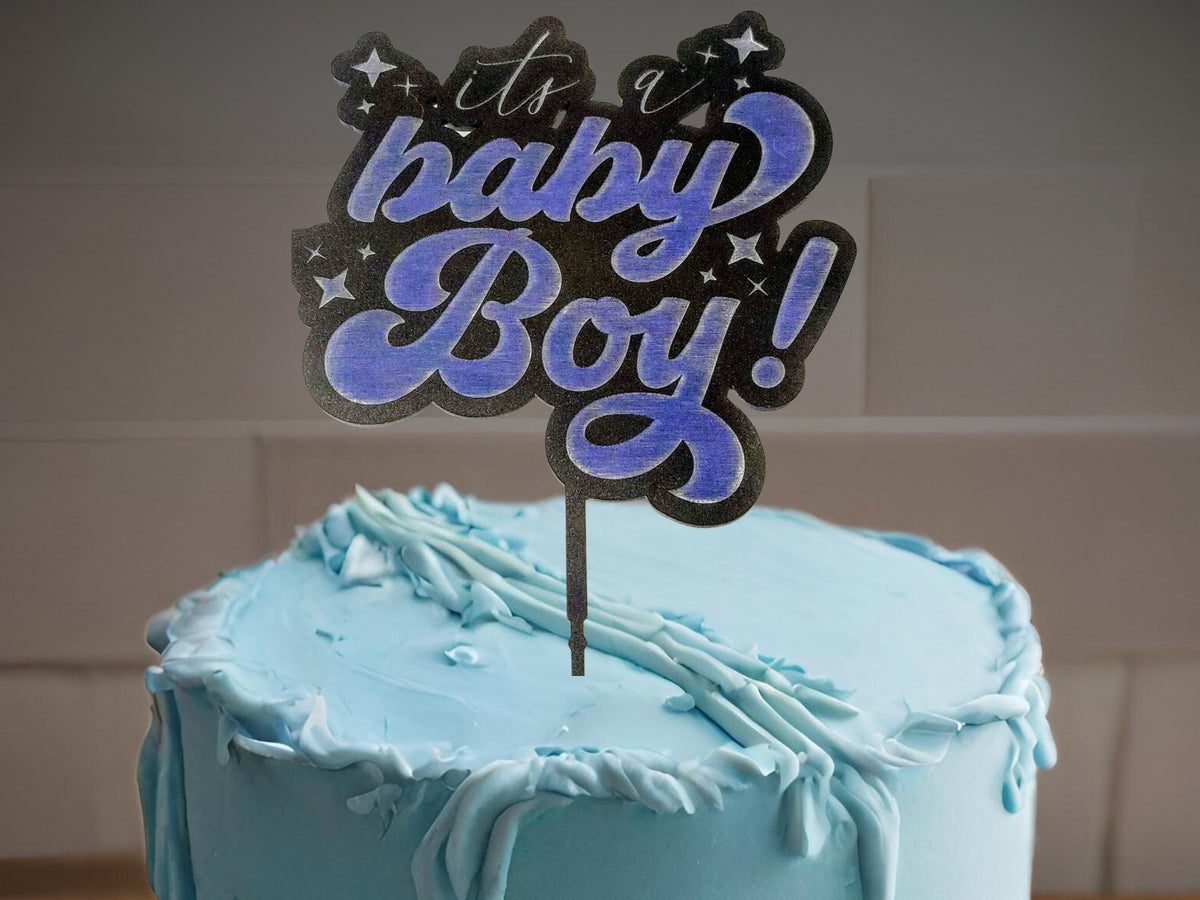 Personalized Baby Shower Cake Topper for Baby Shower Gift Gender Reveal Cake Topper Baby Name Cake Topper Premium Acrylic Cake Topper