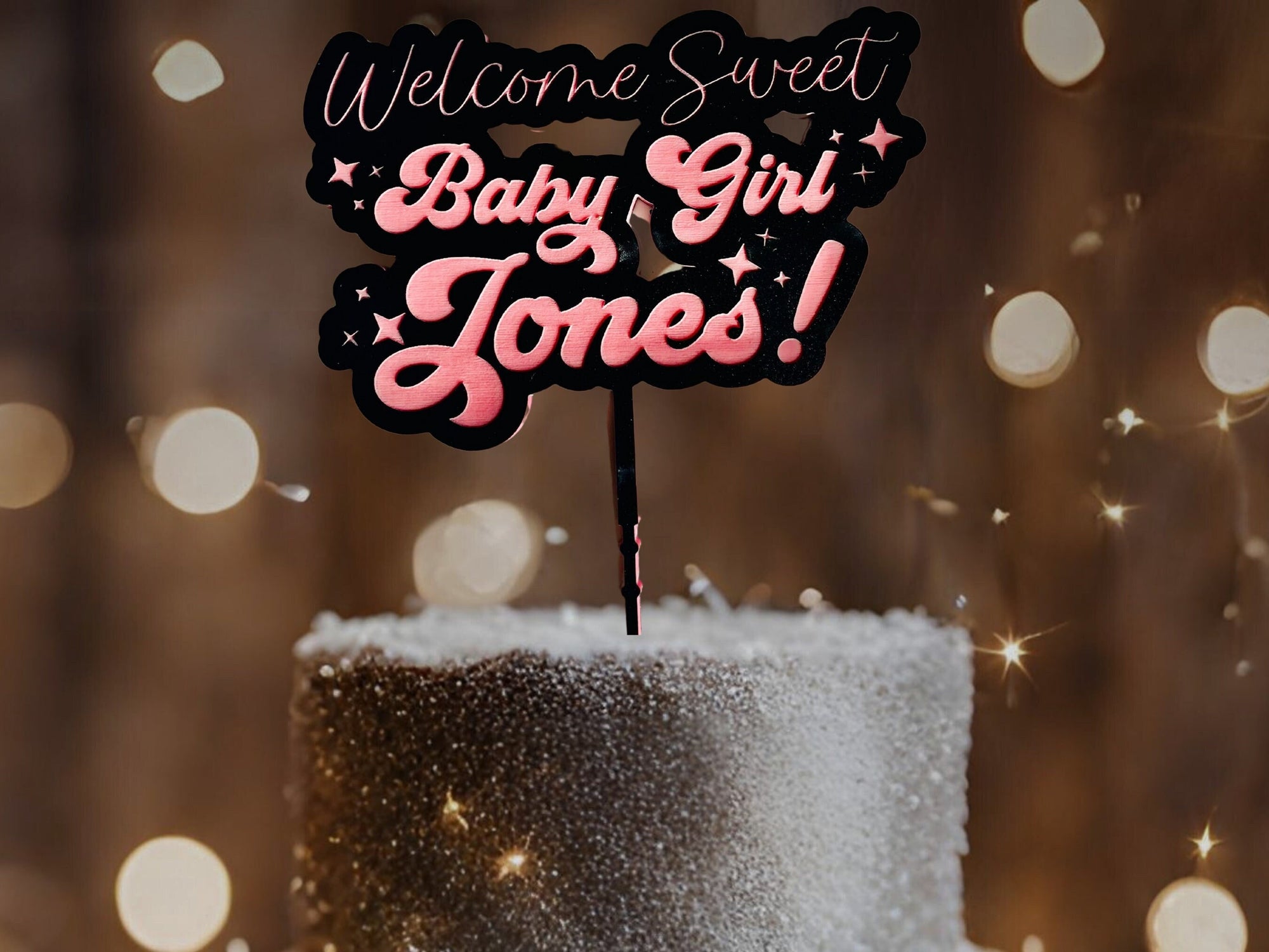 Personalized Baby Shower Cake Topper for Baby Shower Gift Gender Reveal Cake Topper Baby Name Cake Topper Premium Acrylic Cake Topper