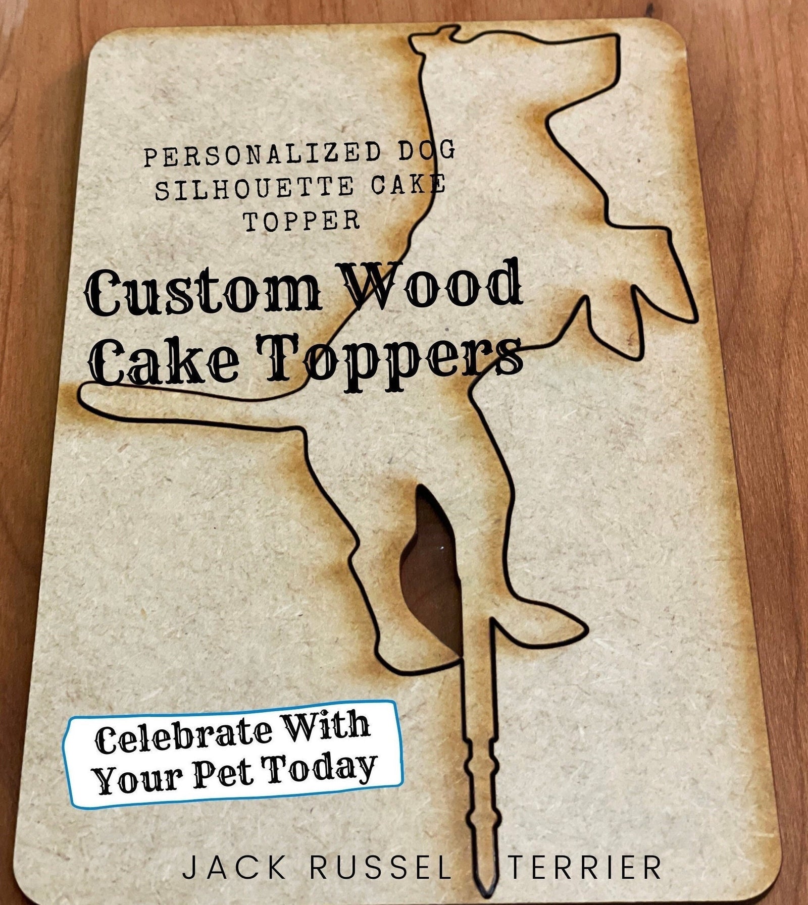 Personalized Pets Birthday Cake Topper Custom Dog Silhoutte Gift Custom Wood Cake Topper For Pets Birthday Gift for Pet Rememberance Memento