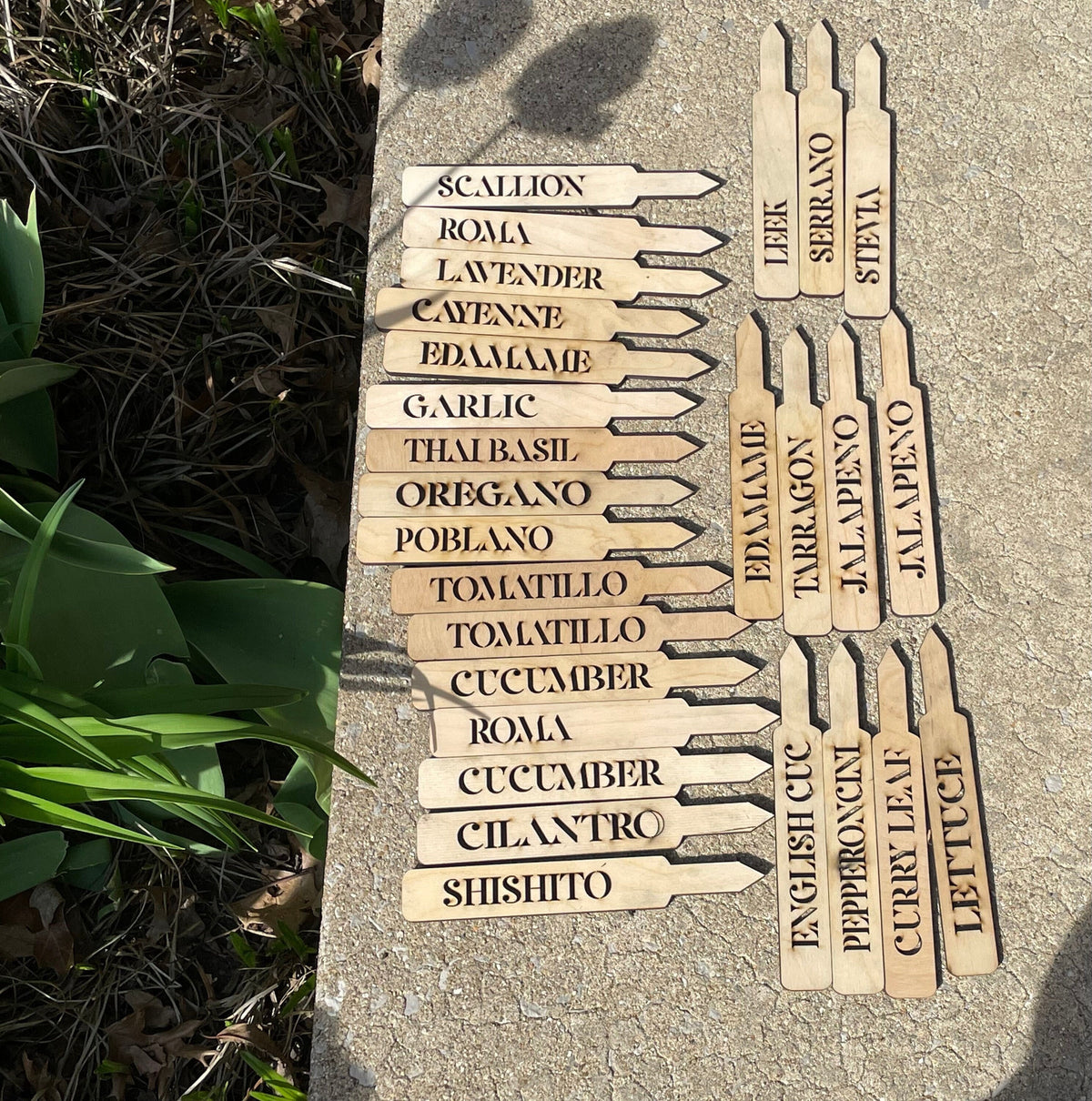 Custom Garden Markers for Herb, Fruit, and Veggie Garden. Made of Wood or Acrylic Veggie Plant Stakes and Herb Markers by designLEE Studio