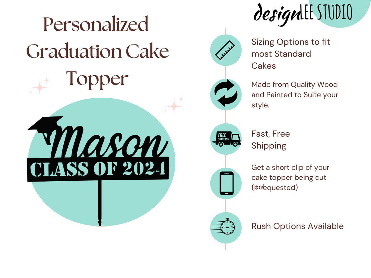 Personalized Graduation Cake Topper Graduation Party Décor College Grad Cake Topper High School Grad Cake Topper Cake Custom Graduation Gift