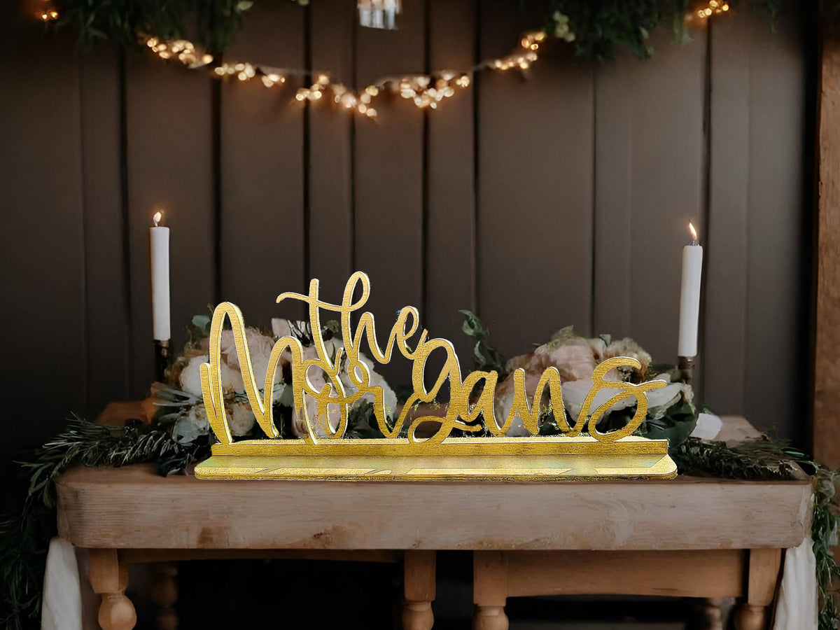 Personalized Fireplace Mantle Centerpiece Sign for Housewarming Gift Family Name Entry Way Decor Rustic Wedding Table Sign Decor