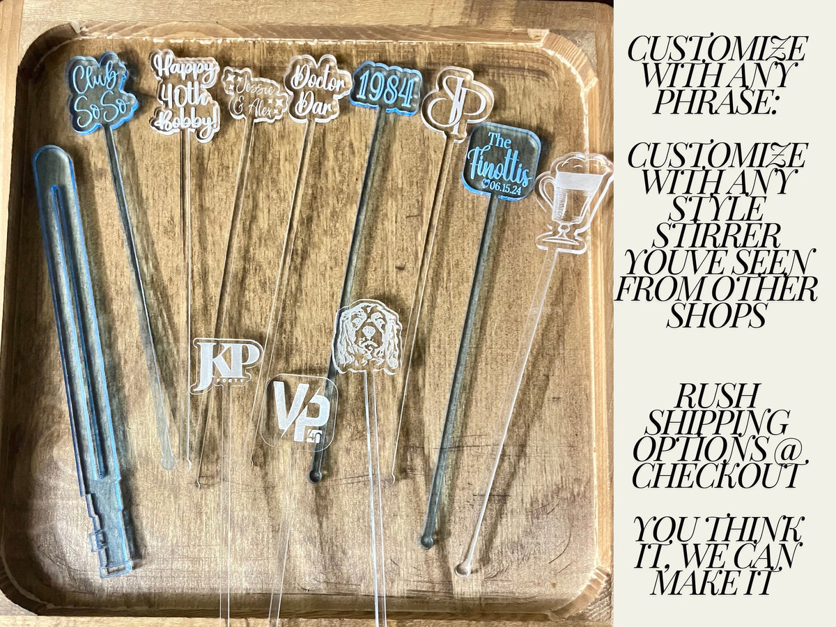 Drink Stirrer Wedding Personalized Logo Corporate Event Drink Topper Custom Stir Stick Bridal Shower Cocktail Stirrer Swizzle Stick