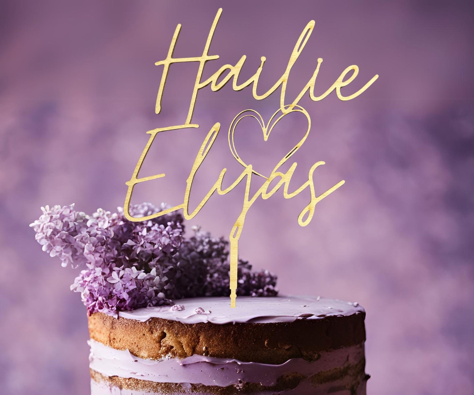 Cake Topper Wedding Personalized Couples Name Engagement Cake Topper Include Heart & Date Rustic Cake Topper for Bridal Shower Gift Wedding