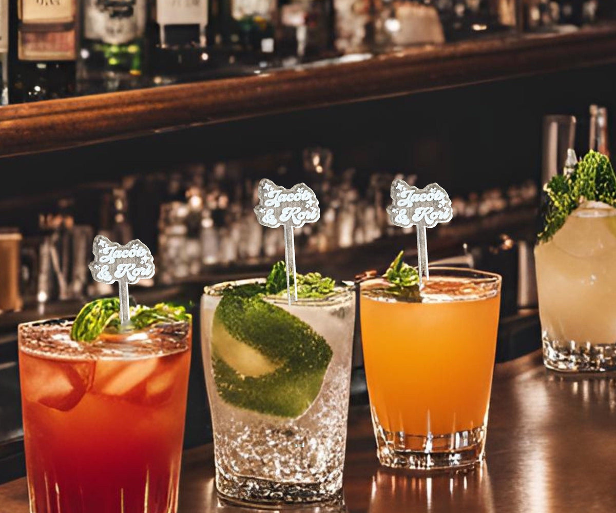 Drink Stirrer Wedding Personalized Logo Corporate Event Drink Topper Custom Stir Stick Bridal Shower Cocktail Stirrer Swizzle Stick