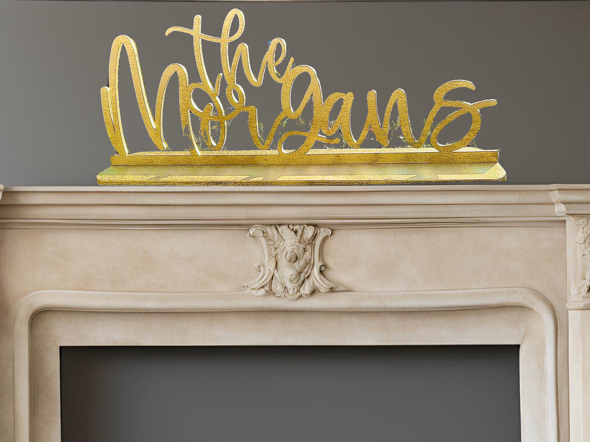 Personalized Fireplace Mantle Centerpiece Sign for Housewarming Gift Family Name Entry Way Decor Rustic Wedding Table Sign Decor