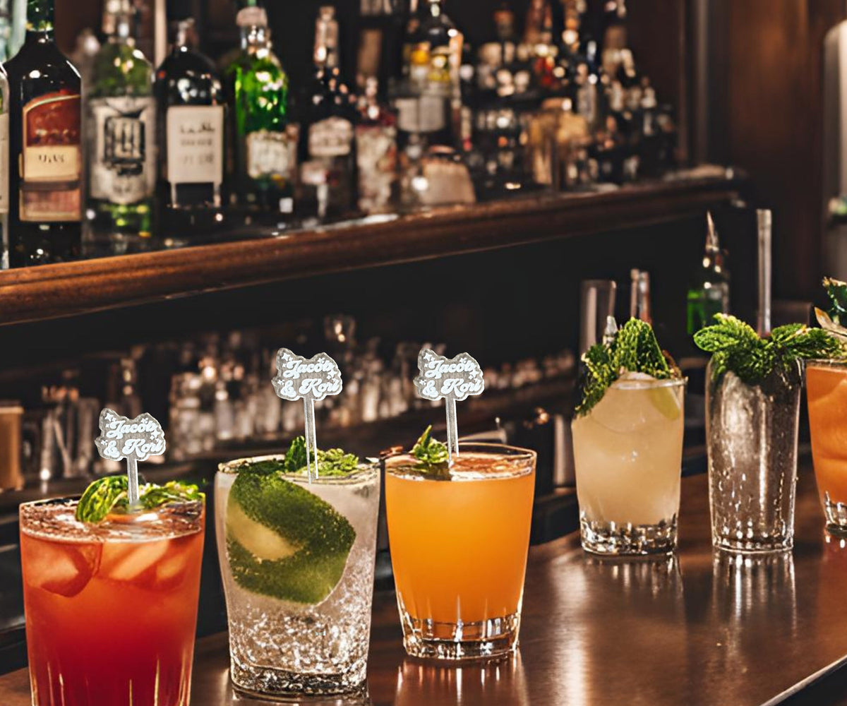 Drink Stirrer Wedding Personalized Logo Corporate Event Drink Topper Custom Stir Stick Bridal Shower Cocktail Stirrer Swizzle Stick