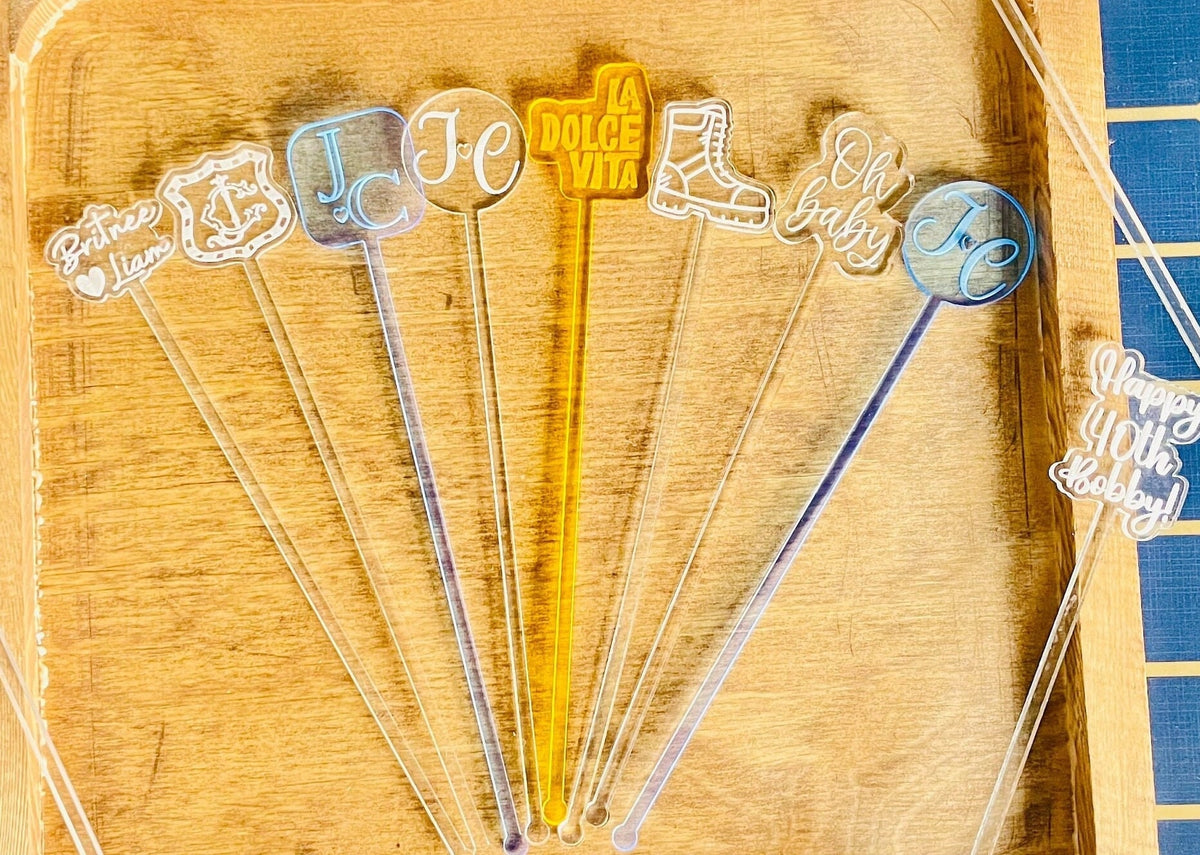 Personalized Drink Stirrers for Wedding | Custom Phrase Stir-Swizzle Sticks