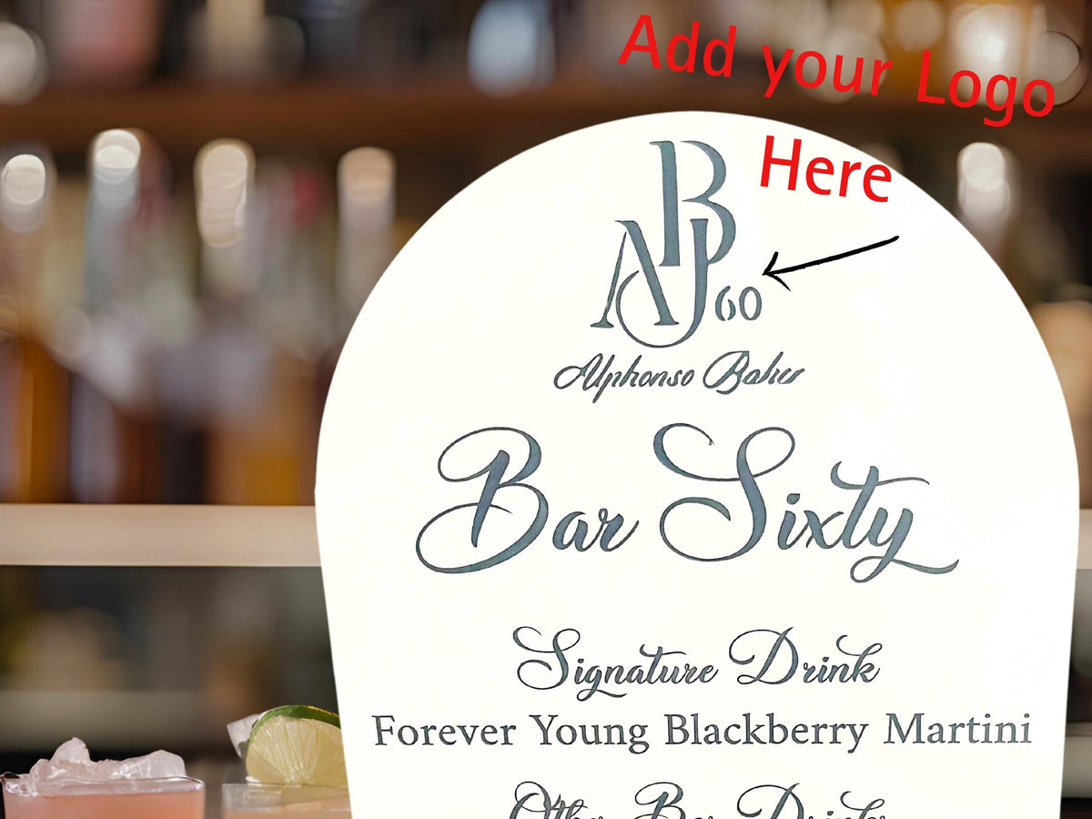 Home Bar Menu Sign for Wedding Gift Personalized Custom Cocktail Drink Menu Wedding Logo Home Decor Gift Bar Wall Sign House Warming Gift