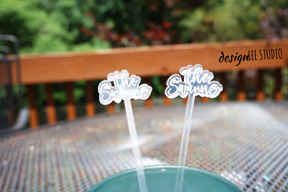 Personalized Drink Stirrers for Weddings/Event | Custom Name/Phrase Stir Sticks | Swizzle Sticks - designLEE Studio