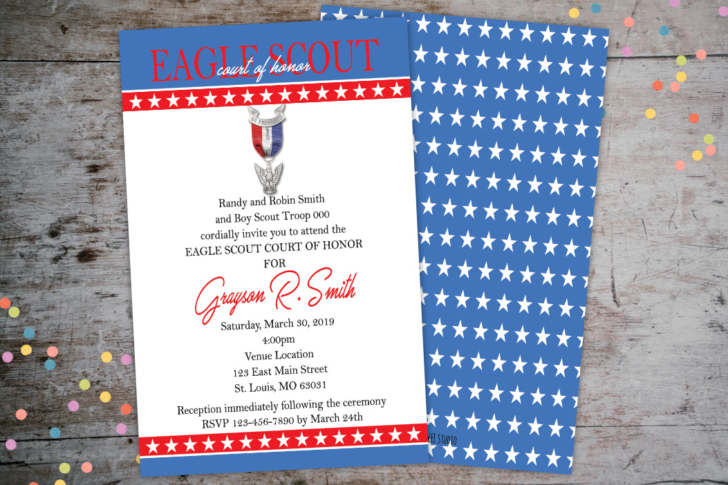 Court of Honor Invitation for a Eagle Scout | Party Package, Graduation Invite, designLEE Studio, designLEE Studio