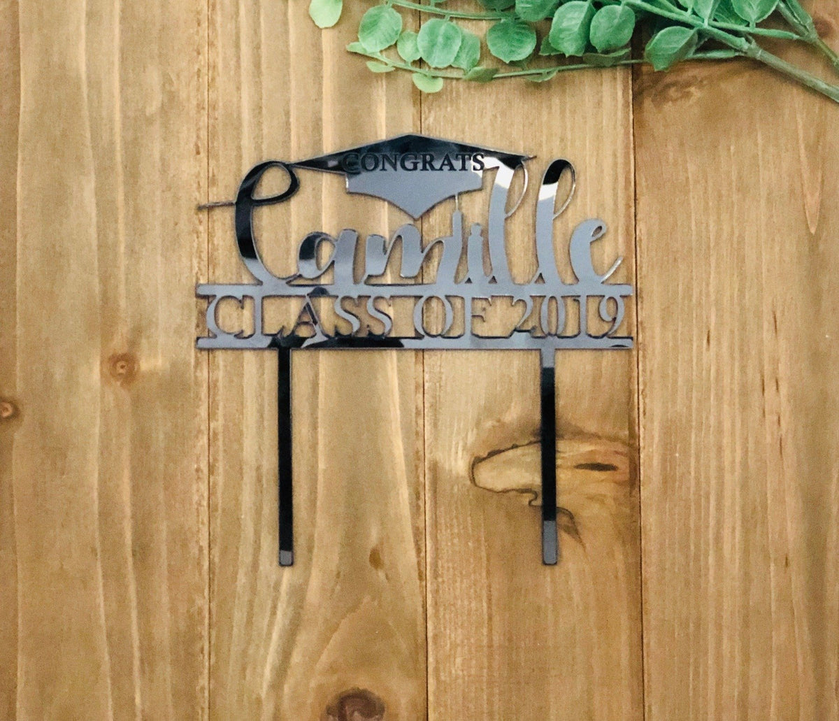 Personalized Graduation Cake Topper | Custom Congrats Class of 2021 Gift | Prom &amp; Graduation Celebration Décor | Wood or Acrylic, Cake Toppers, designLEE Studio, designLEE Studio