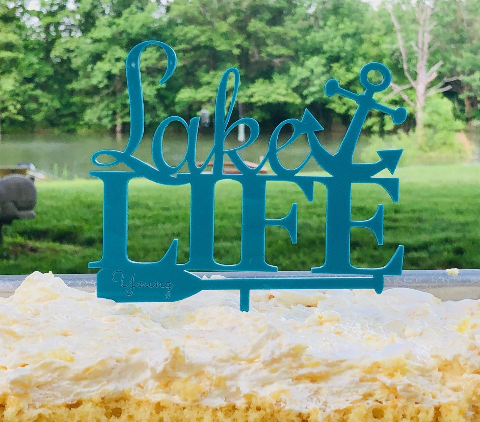 Personalized Lake Life Cake Topper - Made in Wood or Acrylic, Cake Toppers, designLEE Studio, designLEE Studio
