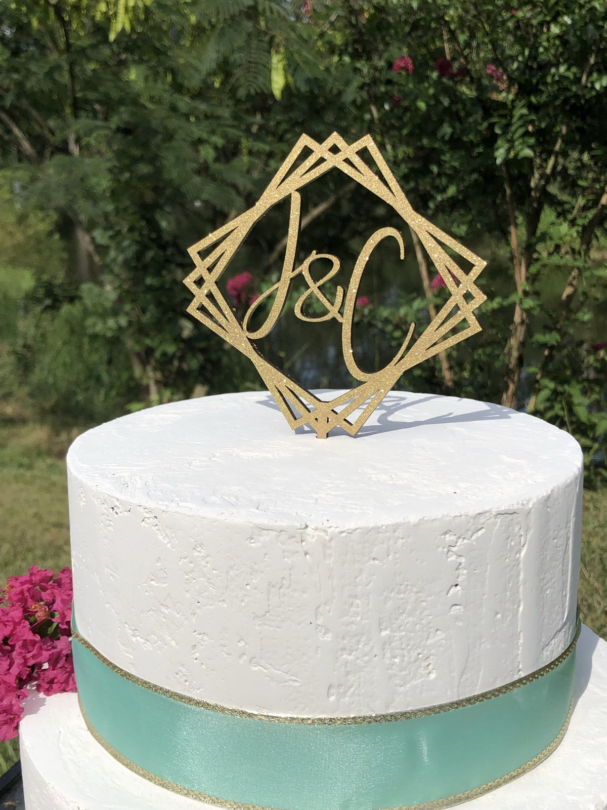 Geometric Wedding Cake Topper | Custom Cake Toppers Personalized | Made in Wood or Acrylic, Cake Toppers, designLEE Studio, designLEE Studio