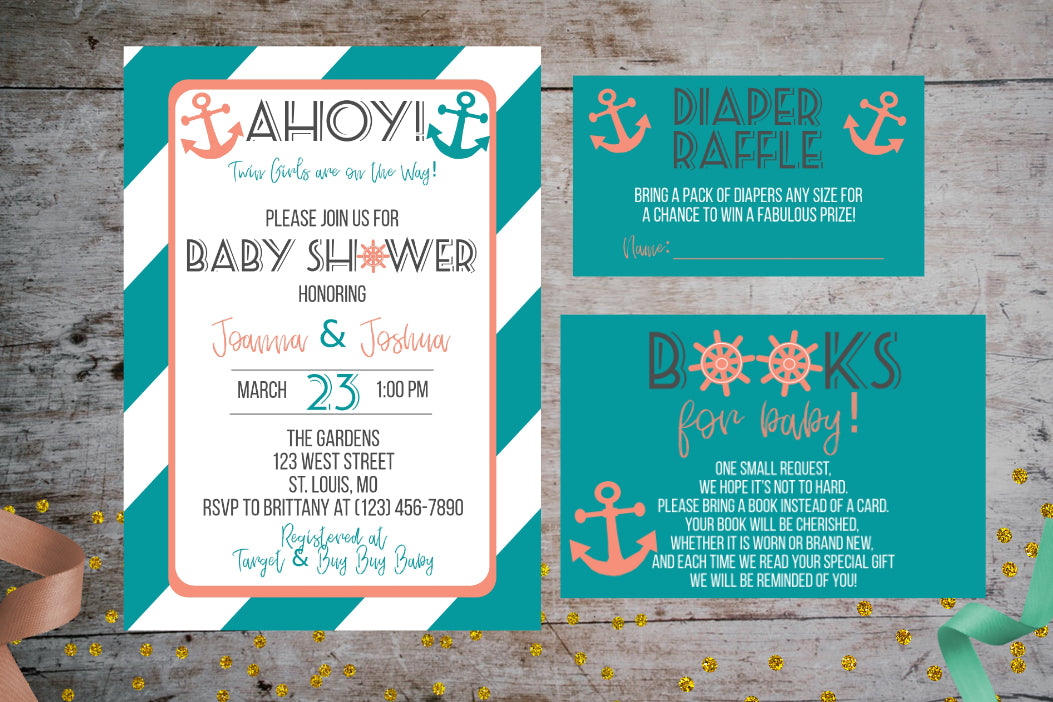 Nautical Baby Shower Invitation designLEE Studio