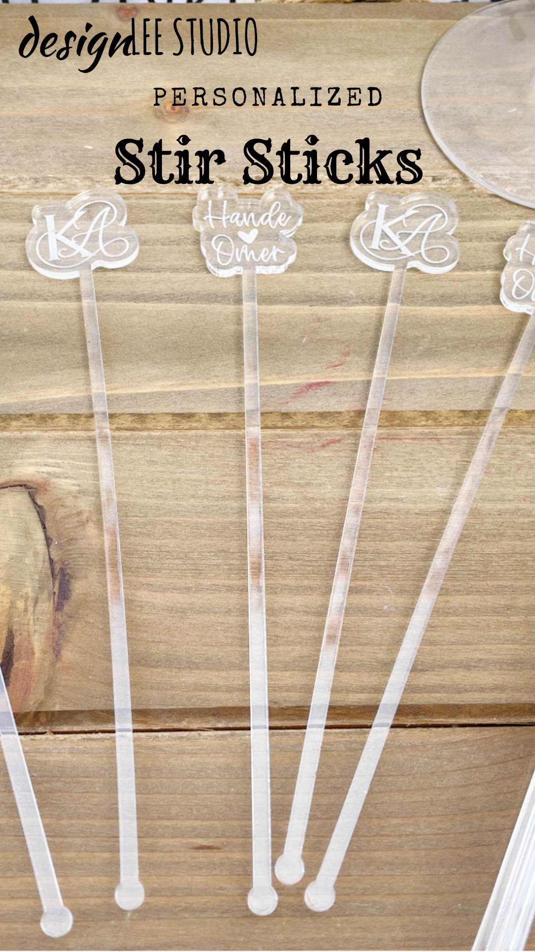 Personalized Drink Stirrers for Wedding | Custom Phrase Stir-Swizzle Sticks - designLEE Studio
