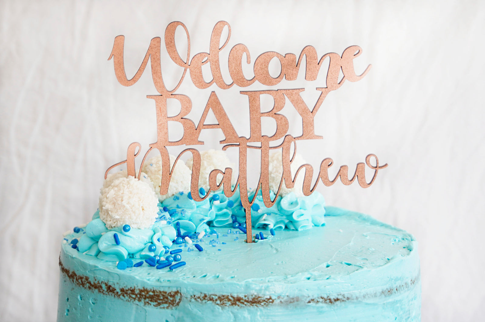 Welcome Baby Shower Cake Topper | Custom Cake Topper | Gender Reveal Cake Topper | Baby Girl or Boy Cake Topper | Wooden Cake Topper Gift, , designLEE Studio, designLEE Studio