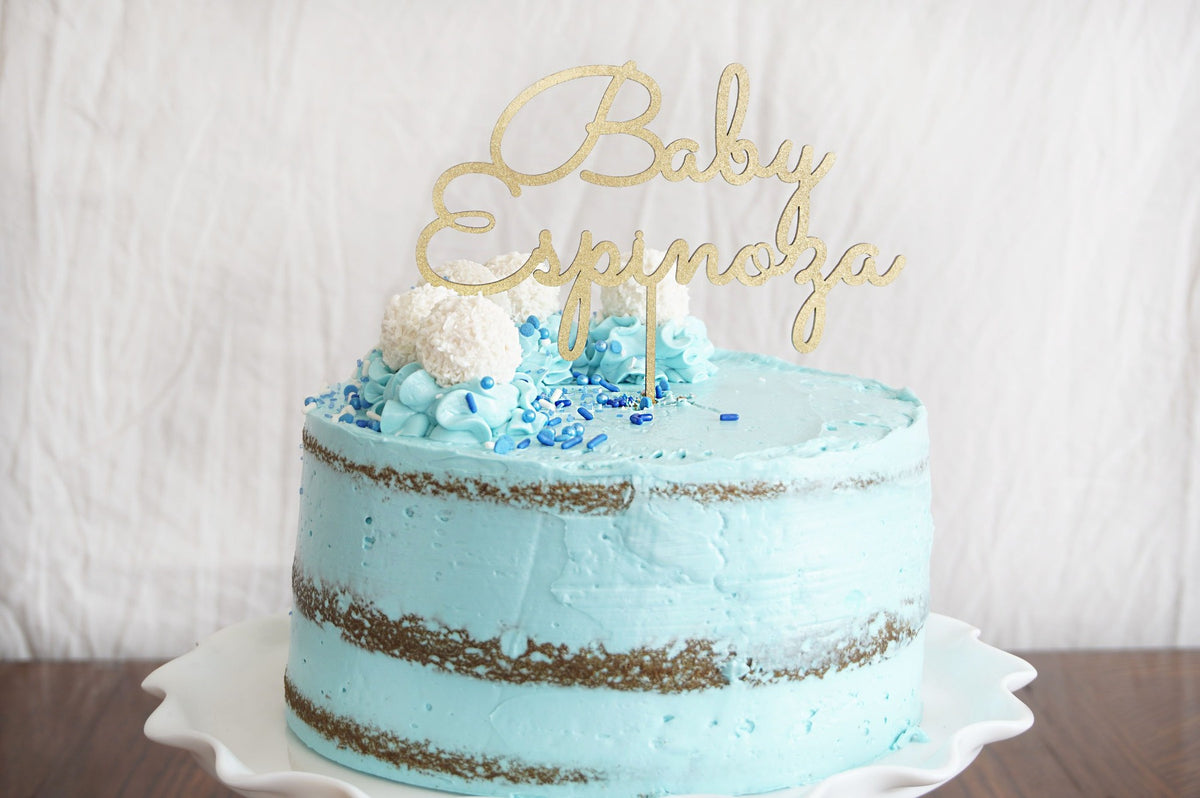 Baby Shower Cake Acrylic Golden Cake Topper
