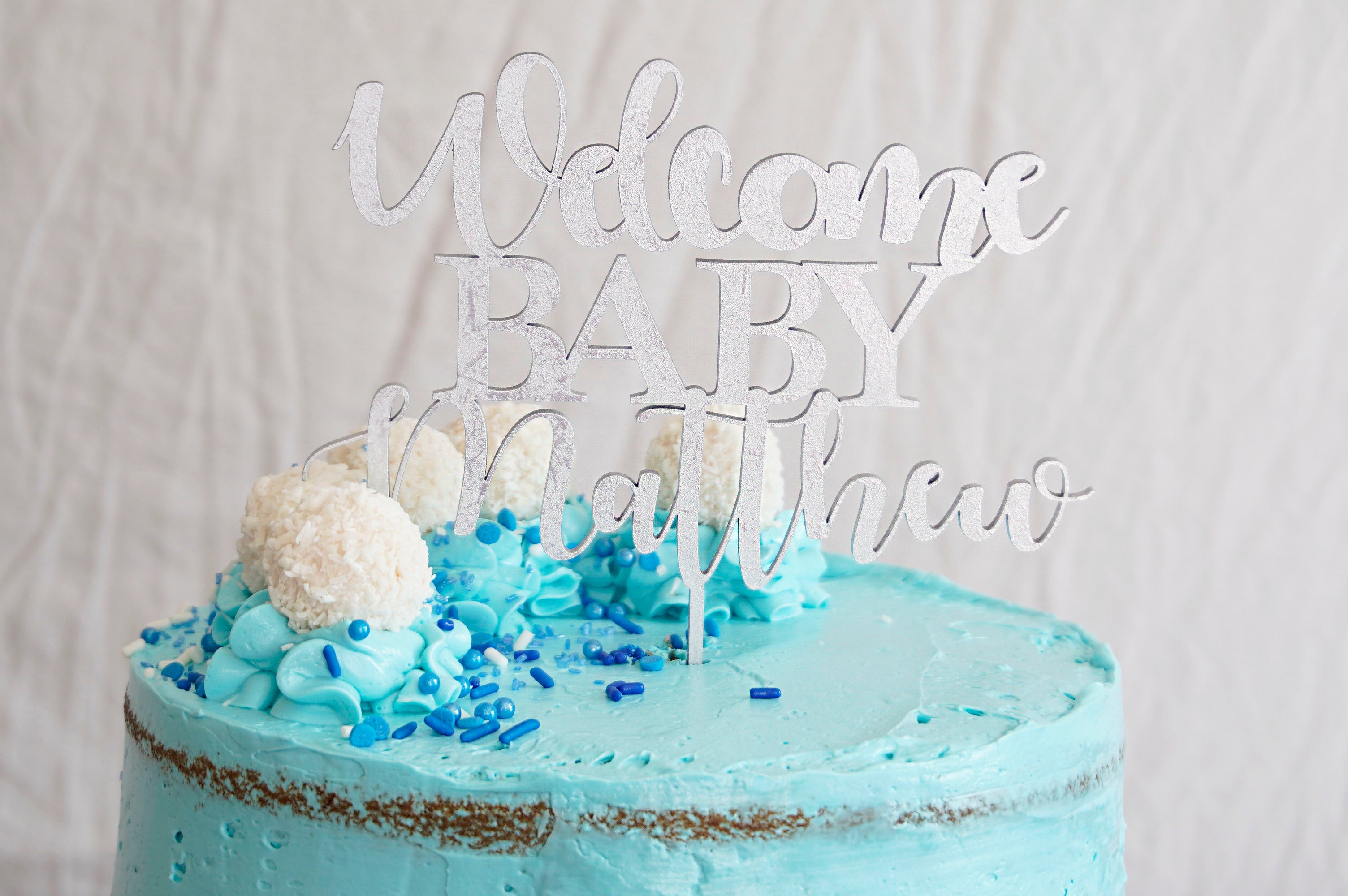 Welcome Baby Girl Cake Topper – The Ruffled Apron Bakery, LLC