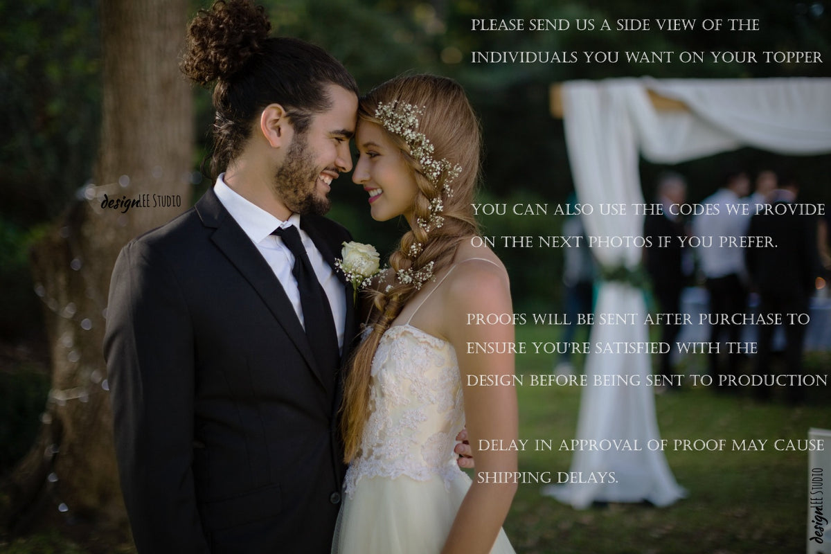 Rustic Couple Cake Topper | Silhouette Anniversary Cake Topper | Custom Cake Topper with Personalized Engraved Song Lyric, Wedding Cake Topper, designLEE Studio, designLEE Studio