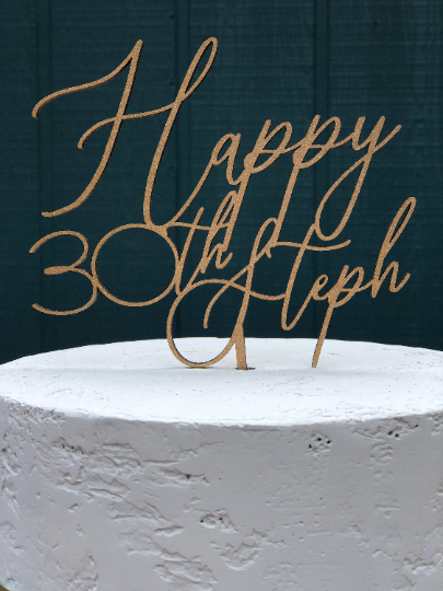 Custom Happy 30th Birthday Cake Topper