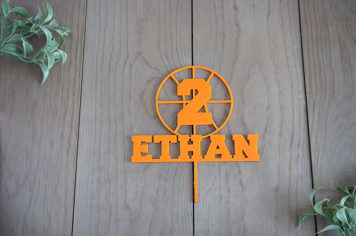 Basketball Birthday Cake Topper | Sports Birthday Cake Topper | Custom Birthday Cake Topper | Personalized Celebration Décor | Acrylic/Wood