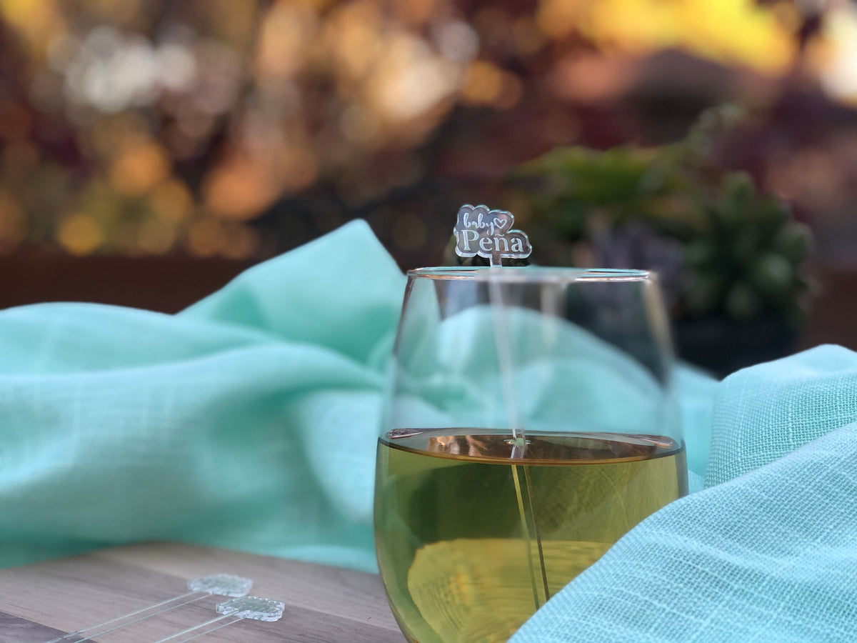 Personalized &amp; custom engraved stir sticks made of clear acrylic for weddings, events, restaurants, bars, swizzle sticks for parties