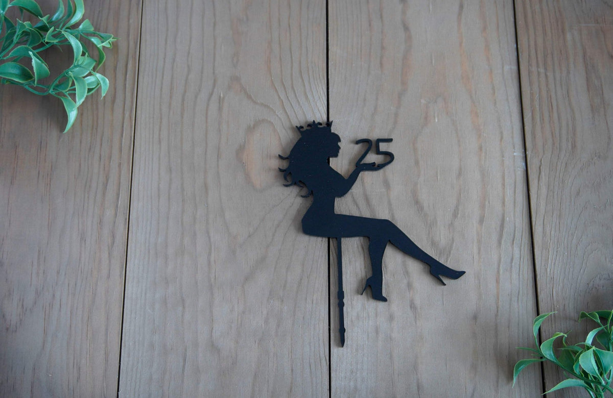 Diva Sitting Girl Silhouette Birthday Cake Topper | Personalized Any Age Birthday Cake Topper | Custom Cake Topper Made with Acrylic