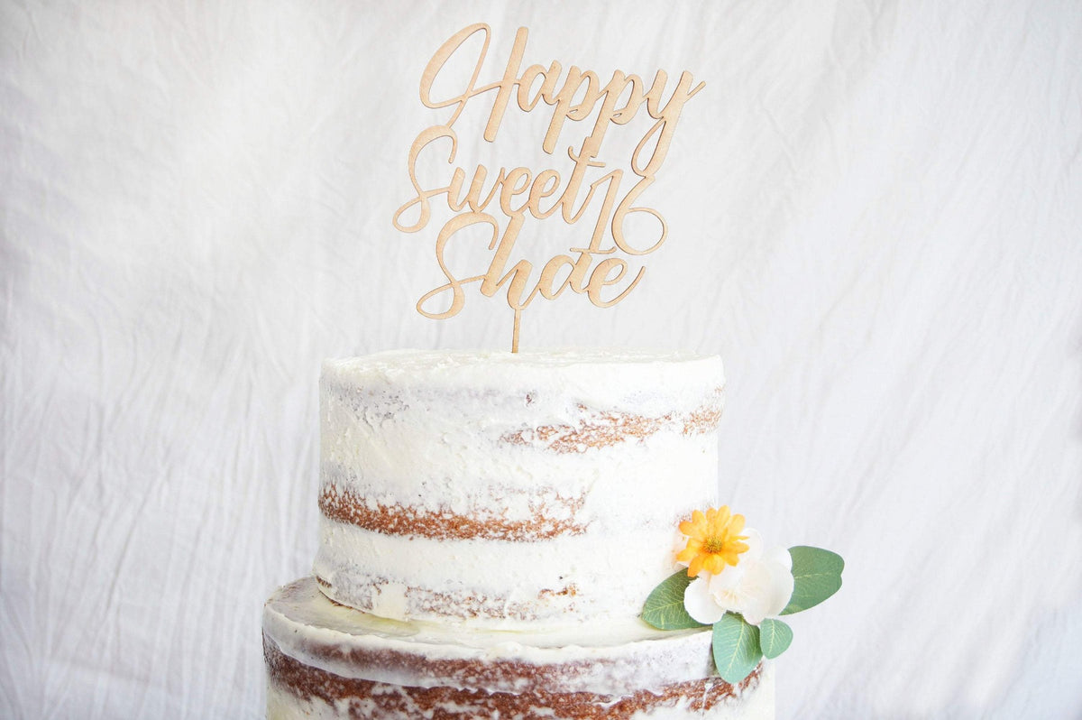 Happy Sweet 16 Cake Topper | Custom Birthday Cake Topper | Personalized Happy Birthday Cake Topper | Wood Cake Toppers by designLEE Studio