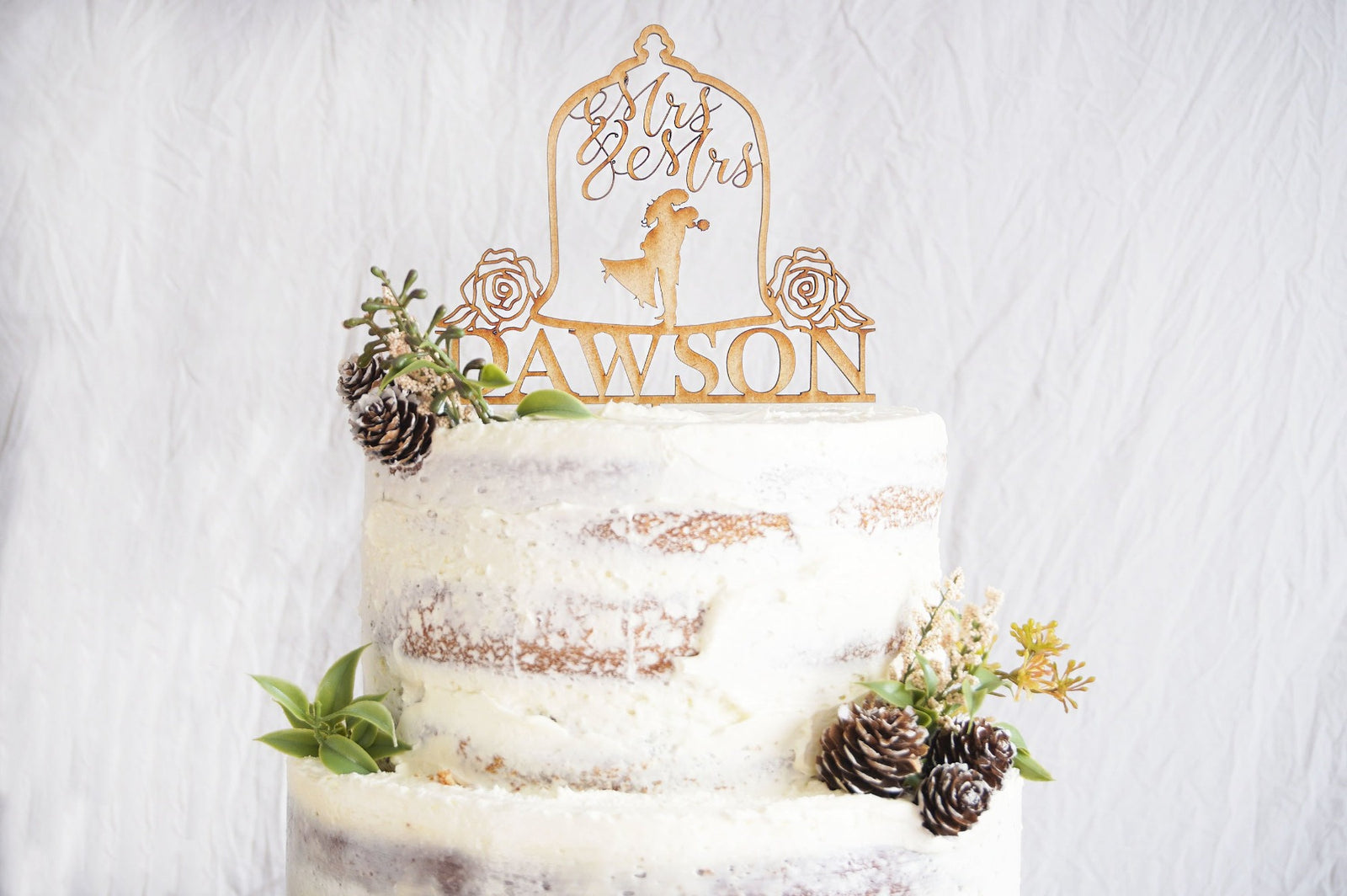 Couple Wedding Cake Topper | Rustic Mr and Mrs Cake Topper for Wedding | Personalized Cake Topper | Custom Bride and Groom Cake Topper