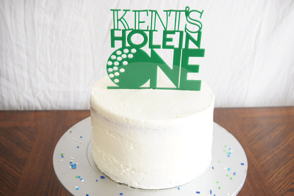 Golf Birthday Cake Topper | Custom Birthday Cake Topper | Personalized Golf Theme Cake Topper for Kid &amp; Adult | Acrylic or Wood Cake Topper
