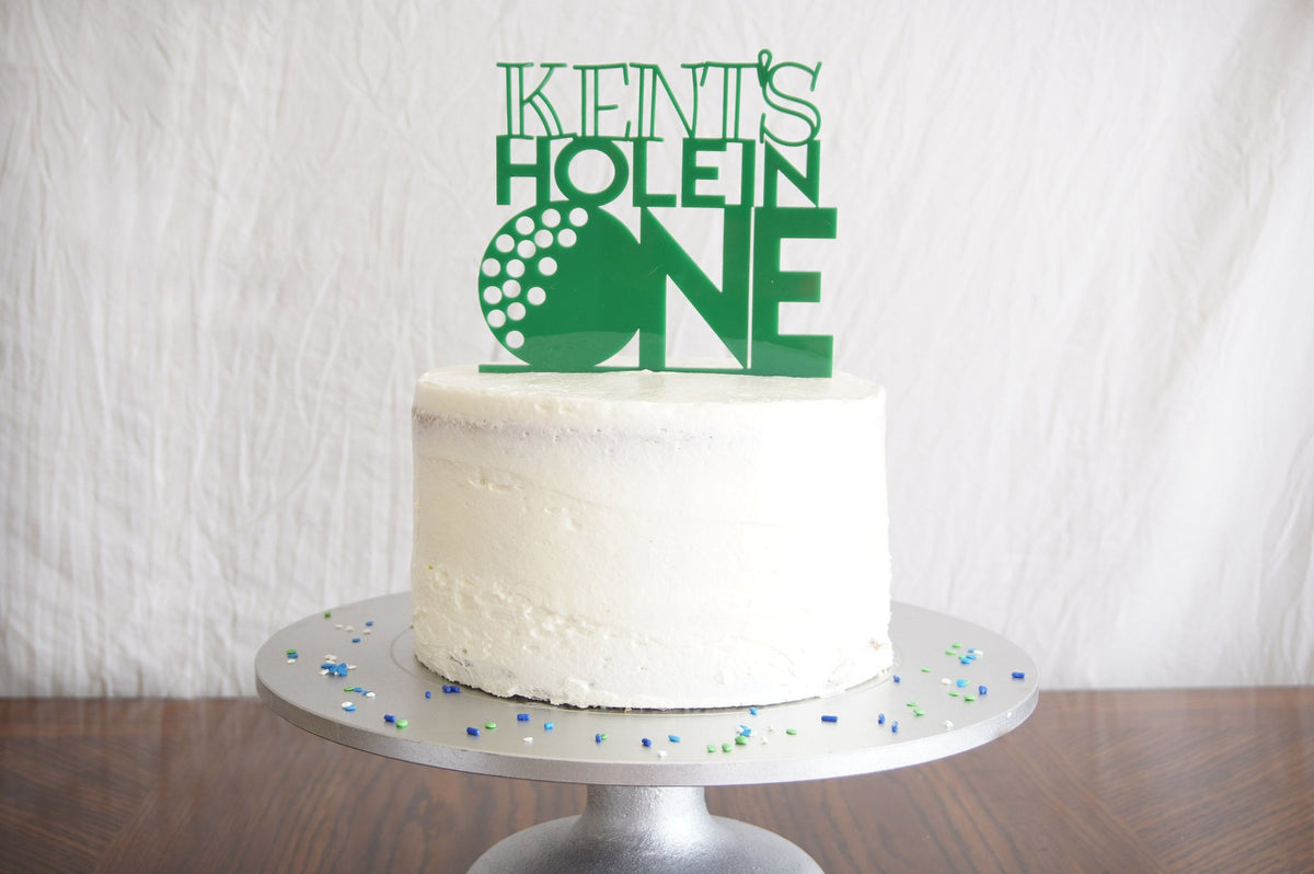 Golf Birthday Cake Topper | Custom Birthday Cake Topper | Personalized Golf Theme Cake Topper for Kid &amp; Adult | Acrylic or Wood Cake Topper