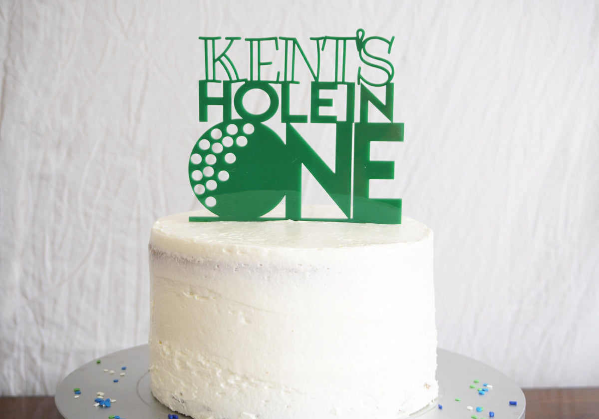 Golf Birthday Cake Topper | Custom Birthday Cake Topper | Personalized Golf Theme Cake Topper for Kid &amp; Adult | Acrylic or Wood Cake Topper