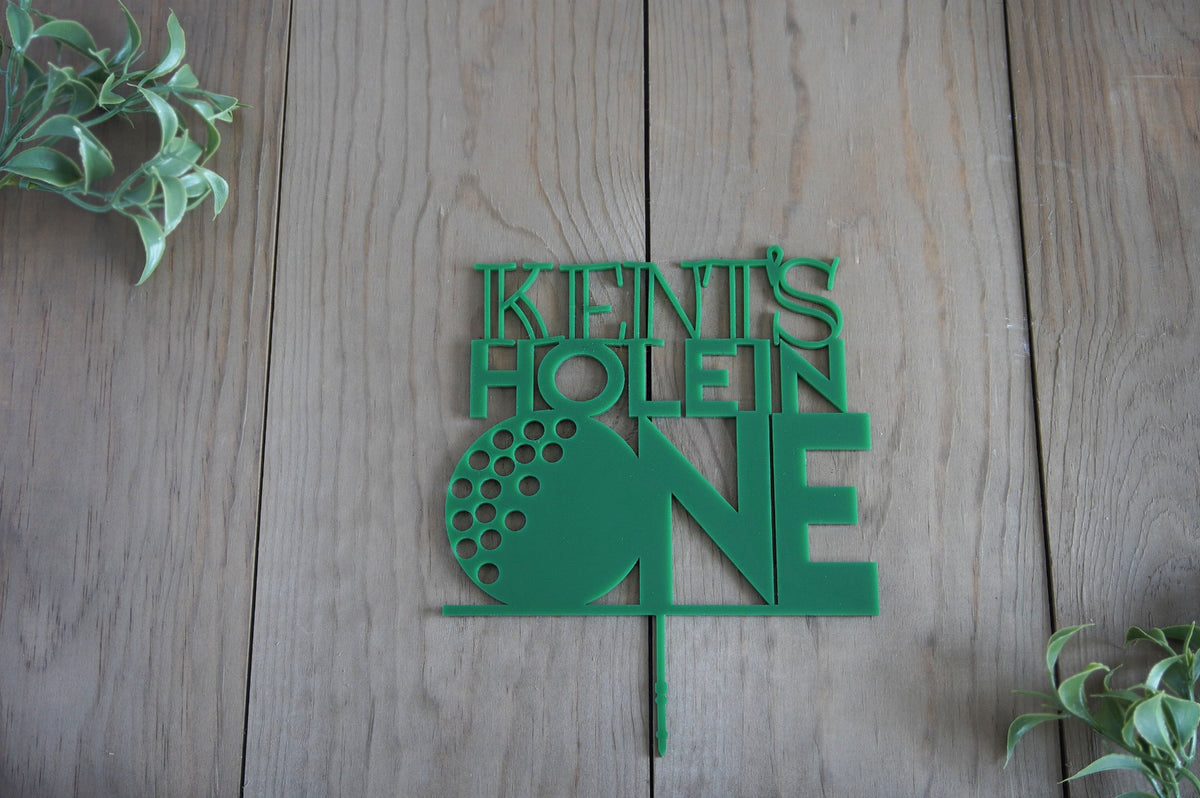 Golf Birthday Cake Topper | Custom Birthday Cake Topper | Personalized Golf Theme Cake Topper for Kid &amp; Adult | Acrylic or Wood Cake Topper