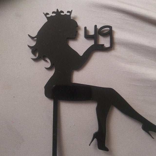 Lady Silhouette Acrylic Cake Toppers