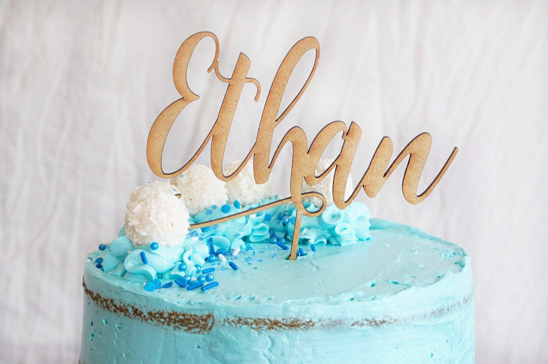 Name Birthday Cake Topper | Custom Cake Topper Personalized  | Gold, Silver, Rose Gold, & Wood Cake Topper | Baby Shower Cake Topper