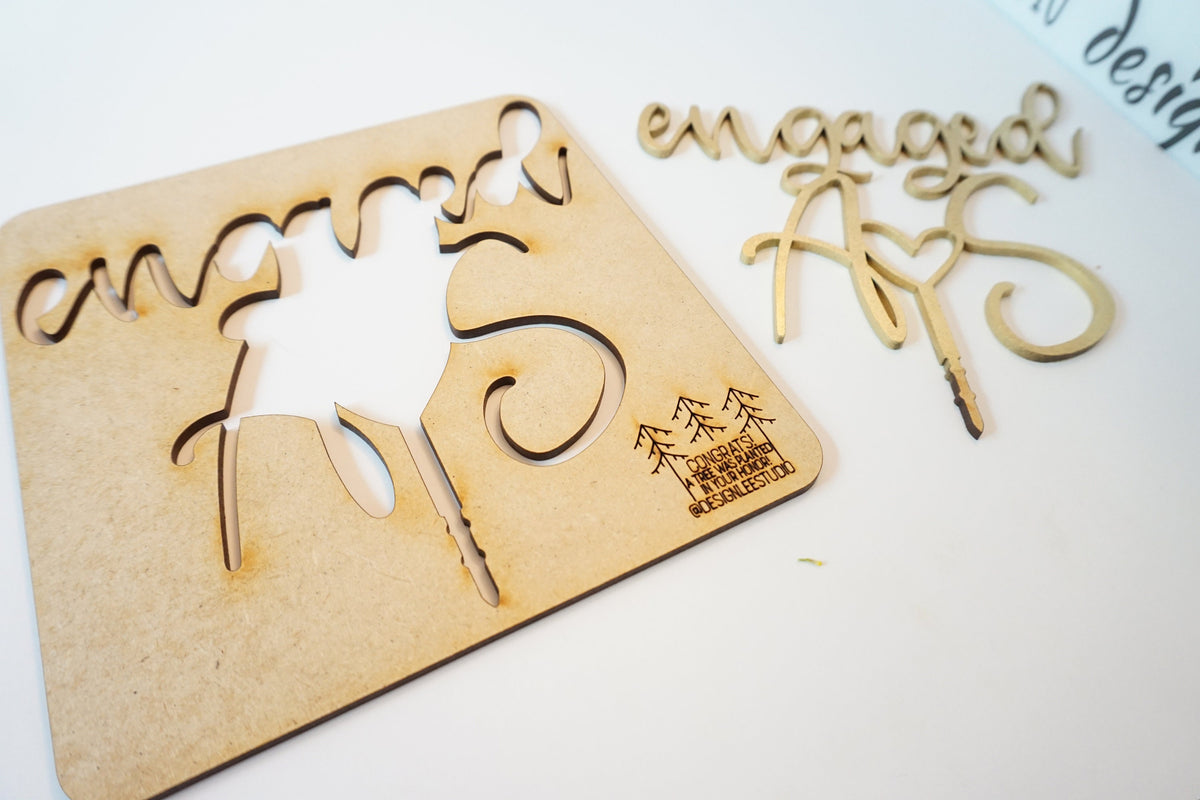 Custom Engagement Cake Topper Personalized Script Initials Cake Topper Gold Wedding Cake Topper Heart Cake Topper Wood Cake Topper